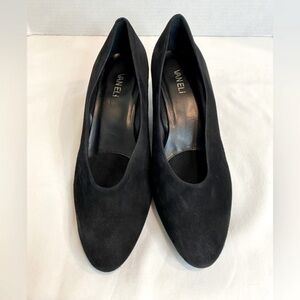 VANELI Black Suede Low Wedge Pumps Size 9.5 W